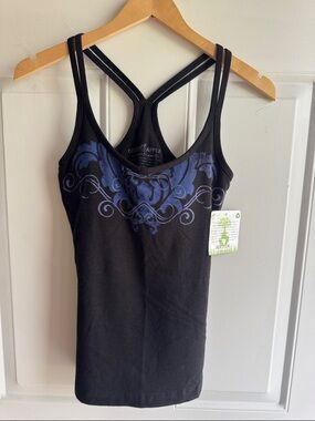 Green Apple Sustainable Bamboo Cotton - Support Tank Top - Black - Small - NWT